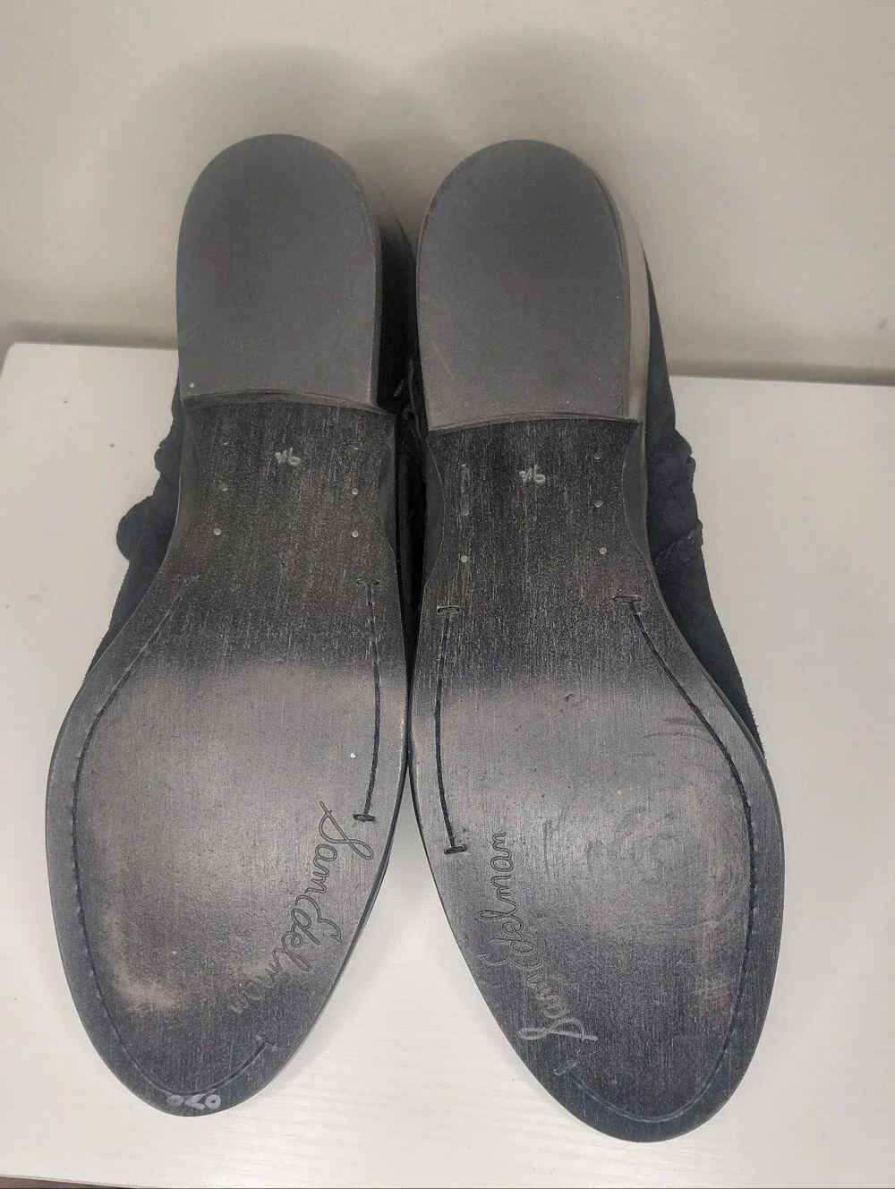 Sam Edelman Fringed Black Suede Ankle Booties Size 9.5